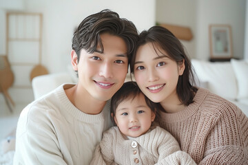 Fototapeta premium 幼い子供がいる家族のポートレート