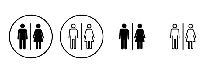 Toilet icon set. restrooms icon vector. bathroom sign. wc, lavatory