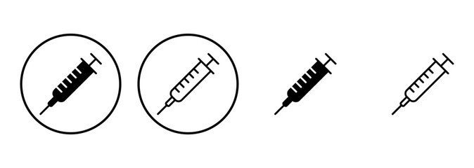 Syringe icon set. injection icon vector.