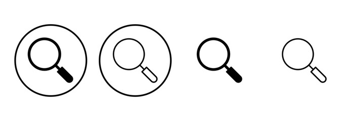 Search icon set. search magnifying glass icon