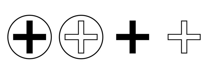 Obraz premium Plus Icon set. Add plus icon