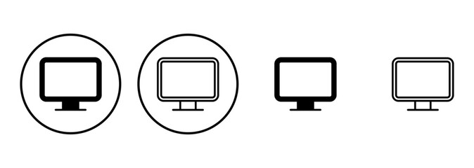 Computer icon set. computer monitor icon vector.