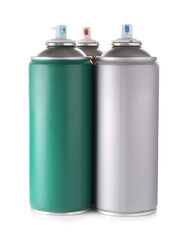 Obraz premium Many spray paint cans isolated on white