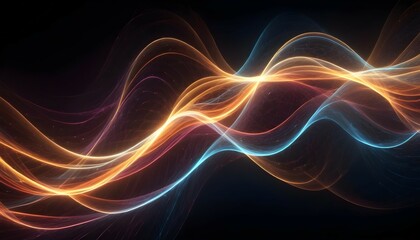 Intricate waves of light and glowing lines creating an abstract pattern that seems to flow and pulse, captured in stunning HD detail."