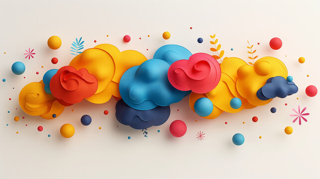 A flat design of speech bubbles with different languages, symbolizing linguistic diversity, Intersectionality Awareness Month, flat design, with copy space