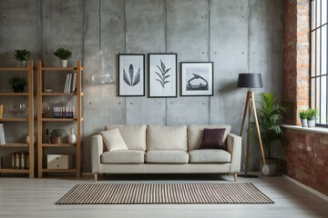 modern living room with sofa