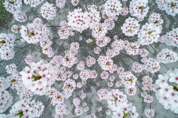 Obraz premium Aerial view of cherry blossoms sakura