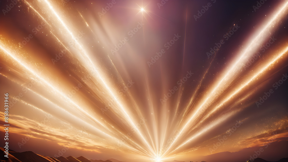 Wall mural design an abstract background featuring a glowing starburst with soft, radiant beams of light in whi