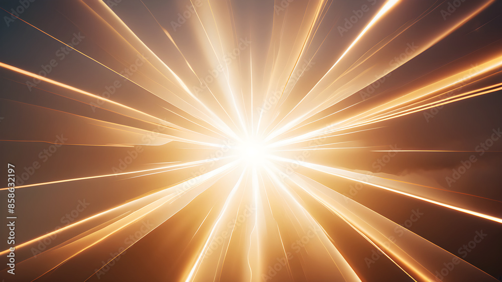 Wall mural design an abstract background featuring a glowing starburst with soft, radiant beams of light in whi