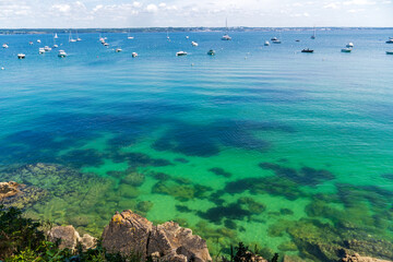 Küste bei Fouesnant in der Bretagne, Frankreich