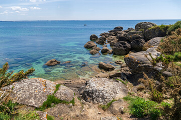 Küste bei Fouesnant in der Bretagne, Frankreich