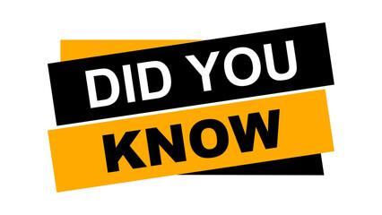 Did You Know Label, Banner Design with Question Mark Isolated on White and Transparent PNG. Vector Illustration