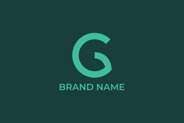 Fototapeta premium minimal elegant letter G fashion and beauty iconic logo, letter G fish tail logo, restaurant logo green, tea icon, herbal tea logo, green organic, letter G Cup of Tea vector logo, 