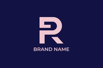 Fototapeta premium initial Letter R abstract with dot logo, letter R finance investment financial logo, letter R P clip icon logo, Minimalist Letter R PR Logo Design, vector for construction, home, real estate, building