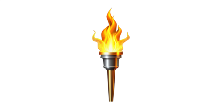 Professional Torch Flame Icon Design on Transparent Background