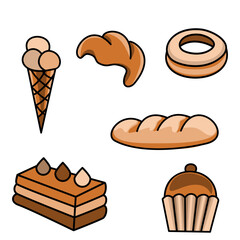 Bakery icons set vector illustration 