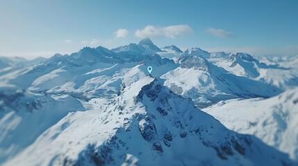 Breathtaking Aerial View of Snowy Mountain Range in Serene Wilderness