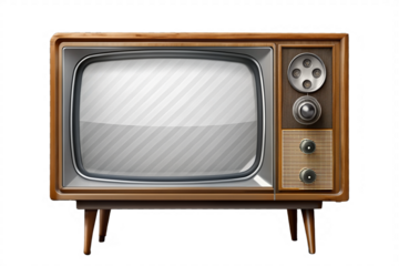 Vintage Television Mockup Isolated on Transparent Background