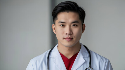 Asian male medical assistant on world nurses day.