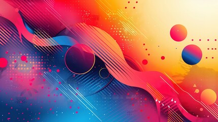 Fototapeta premium Abstract Gradient Bliss: Geometric Shapes for Trendy Visuals