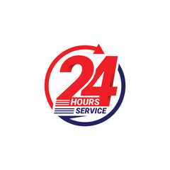 24 Hours Service logo symbol icon design vector illustration.