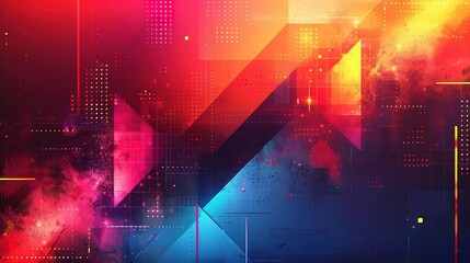 Obraz premium Futuristic Design: Vibrant Geometry in Gradient Hues