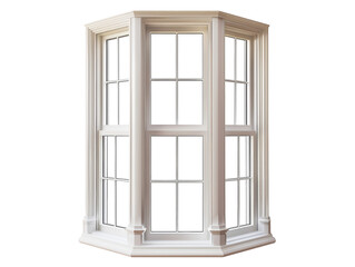 Obraz premium A white window with a white frame and white panes