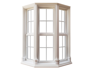 A white window with a white frame and white panes