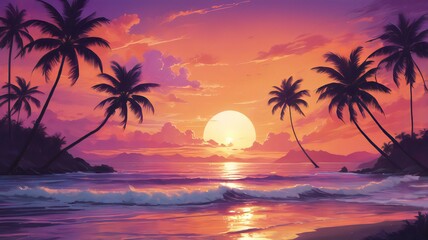 Fototapeta premium sunset on the beach