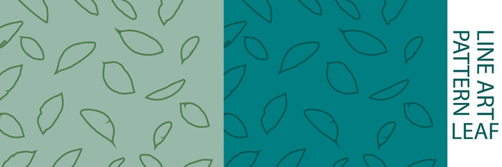 Seamless style leaf pattern line art background in dark blue. To print, you need natural theme posters, t-shirts, fabric or printed materials