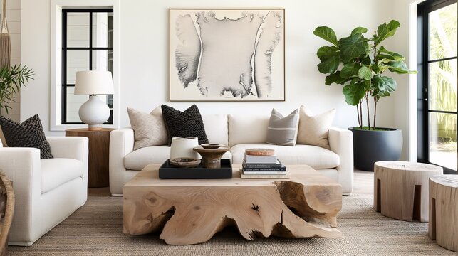 Living room with personalized touches, showcasing a collection of unique items