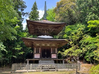 鷲峰山に向かう霊場の金胎寺近くの木造の重要文化財の多宝塔