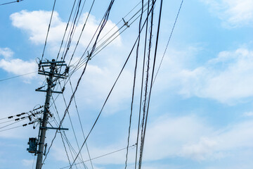 村田町の空と電線