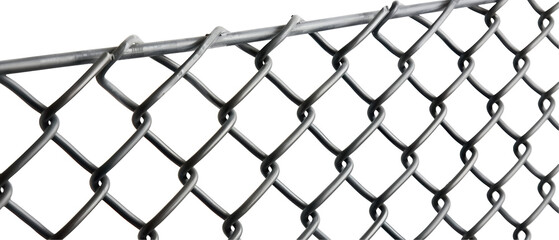 A chain link fence with a silver metal chain