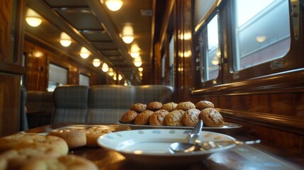 The smell of freshly baked cookies wafted through the trains dining car enticing passengers to indulge.
