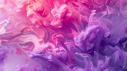 Fototapeta premium Abstract pastel-colored fluid art, swirling pink and purple hues. Modern contemporary art concept