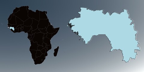 Obraz premium Guinea map in Africa