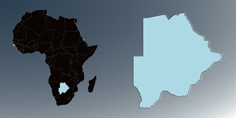 Fototapeta premium Botswana map in Africa