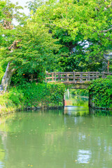 Obraz premium 初夏の柳川城 弥兵衛門跡 福岡県柳川市 Early summer Yanagawa Castle Yaheimon ruins.