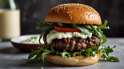 hamburger on a plate