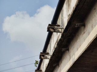 old abandoned road bridge in the city