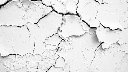 Obraz premium Texture of white background with a cracked wall