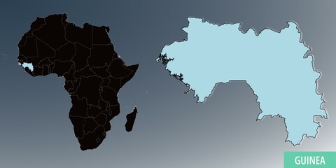 Obraz premium Guinea map