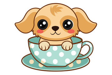 puppy sitting in a teacup with a polka dot pattern C.eps