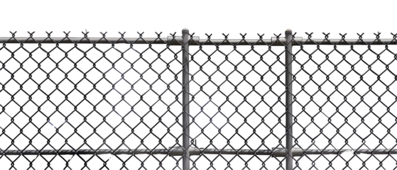 A chain link fence with a white background