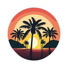 Obraz premium palm tree silhouette