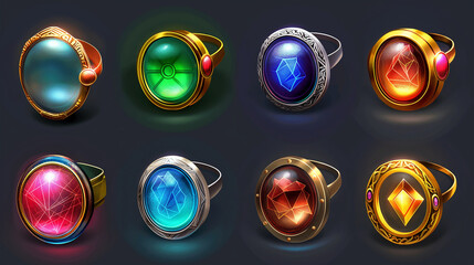 Asset of Magic ring for mobile game or slot game icons, Illustration