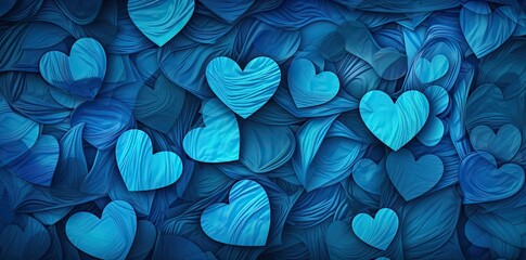 blue heart background with a lot of blue hearts