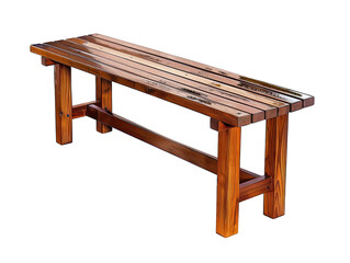 A wooden bench with a wooden frame