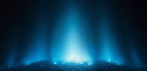 Black background with blue glowing beam of light and gradient effect